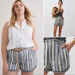 Anthropologie Pilcro Everyday Striped Shorts, Blue Motif
